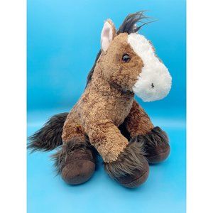 Build A Bear Horse 15" Brown White Stuffed Plush Pony Animal Soft Toy